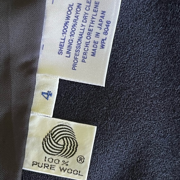 Jason Prescott 100% Wool Navy Blue Skirt Suit - Picture 9 of 11